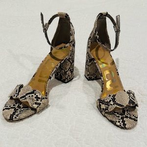 CIRCUS by Sam Edelman Snake Print Heeled Sandals